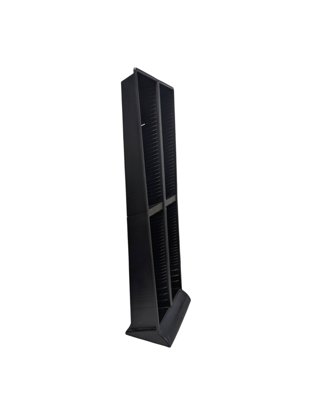 Vintage Alpha Fellowes 120 CD Capacity Twin Tower Storage Rack Black Retro - Picture 2 of 8